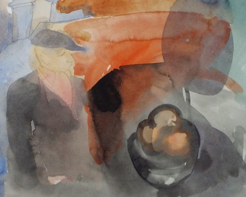 Original watercolour figure - ,