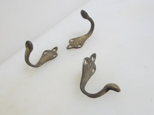 Small victorian brass hooks - victorian,