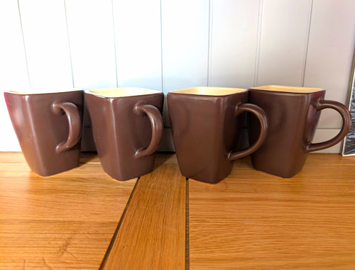 Set brown beige square - of,