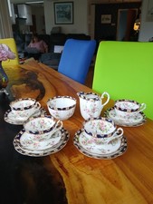 14 Pc VINTAGE COURT CHINA TEA SET HAND PAINTED FLORAL 1920'S