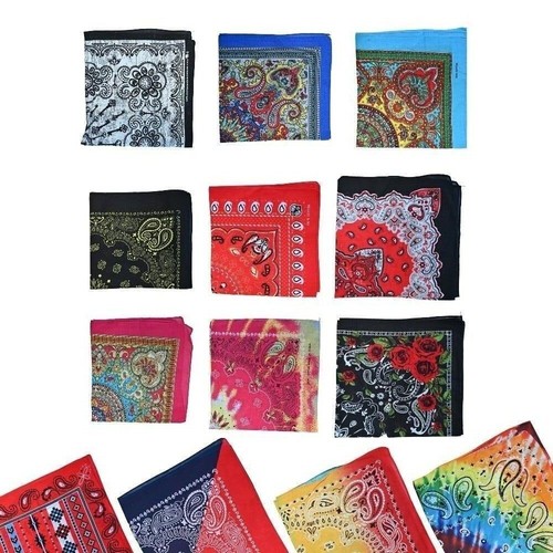 Red rose paisley bandana head - red,