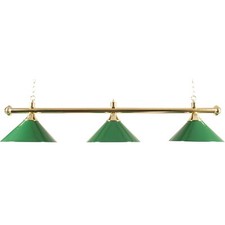 Canopy Lighting - Pool Table Canopy - Brass Bar With  3 Green Shades