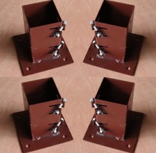 4 FIXMAN 3"x3" / 75x75mm Bolt Down Fence Post Support Holder Shoe Like Met Post 