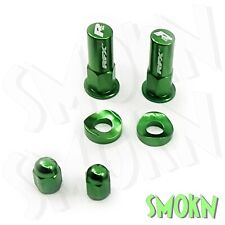 Kawasaki KXF Valve Caps & Rim Lock Nuts with Curved Washers MX Enduro RFX Green