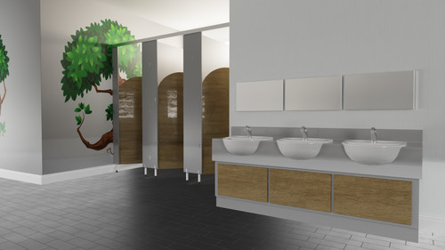 Quadruple corner toilet - quadruple,