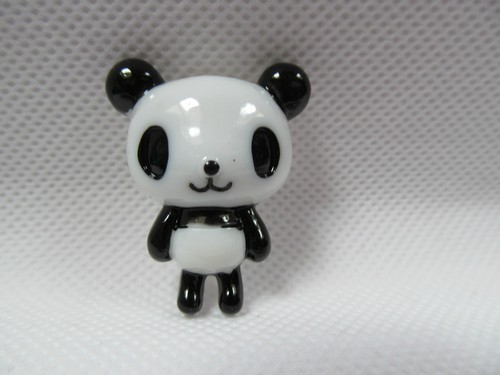 Cute black white panda - black,