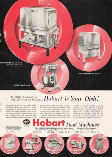 Vtg 1950 print hobart - hobart, food