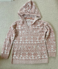 Fat Face pink fair isle hooded jumper  size 10