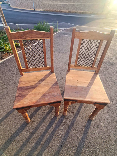 Pair rustic indian sheesham - pair, of
