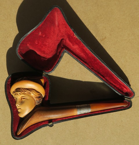 Antique meerschaum pipe case - antique,