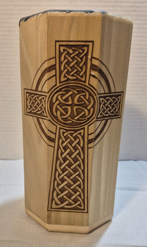 Engraved wood tankard - wood, handmade