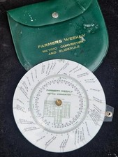 Vintage Farmers Metric Converter Scientific Slide Rule Conversion Table
