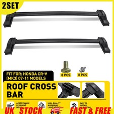 FOR HONDA CRV MK3 2007-2011 METAL BLACK ROOF CROSS RAILS BARS LEFT & RIGHT 2SET