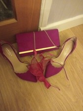 Carvela Kurt Geiger Women's Shoes Size 7 .Matching Bag and Fascinator Fuchsia