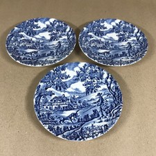 Set of 3 The Hunter Myott Blue and White Saucers