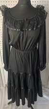 Boho black witchy dress
