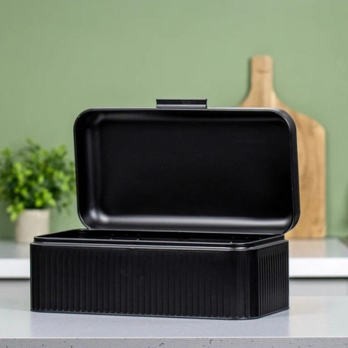 Black bread bin light - black,