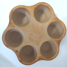 Pampered Chef Six Single Servings Pan Jumbo Muffin Stoneware  5133 Pies Yorkies