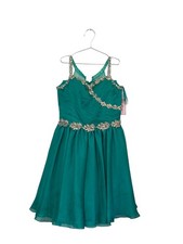 Little Rosie Kids Girls Size 14 Beaded Glitz Pageant Dress Turquoise Blue