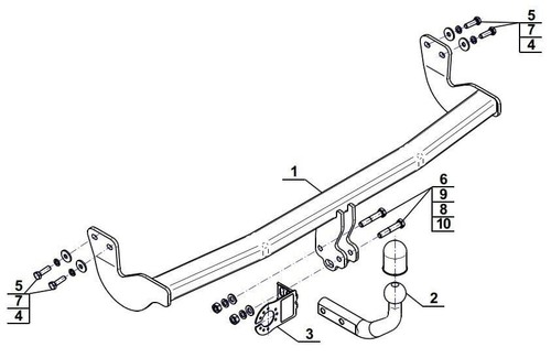 Swan neck tow bar for - bar, citroen