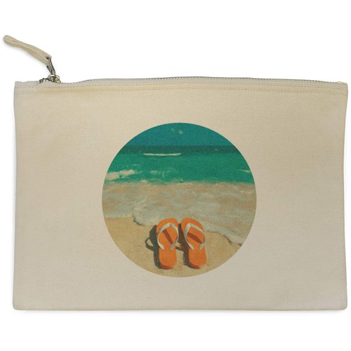 Orange flip flops canvas zip - 'orange,