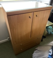 Light Oak, Glass Topped