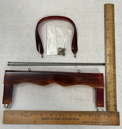 Vtg purse handles tortoise - vtg,