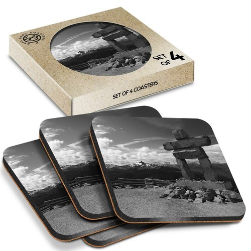 Boxed square coasters bw - x,