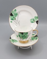 Art Deco Paragon Trio - Cup, Saucer, Side Plate - Green Crocus G54 Reg No 717595