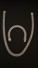 Cz Cuban 925 Silver Chain and