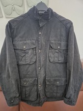 PG FIELD Heritage Mens Waxed Jacket M Dark Blue Quilted Lined Corduroy Collar