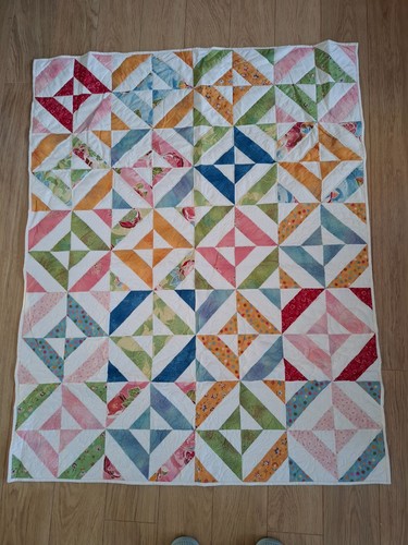 Handmade quilt off set log - a,