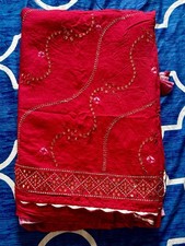 New beautiful saree, Gujarat saree, Handwork, Bandhani saree, Indian Wear Women