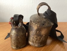 2 Old, Vintage Cow / Goat Bells, Hand Crafted ?