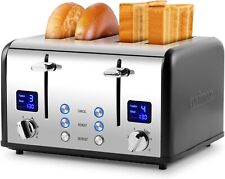 Toaster 4 Slices, Cusimax Stainless Steel Toaster with Ultra-Clear LED Display