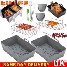 8PCS Air Fryer Rack & Grills  Steel Baking Pot Dual-Basket Accessories·For Ninja