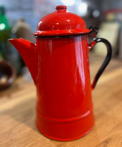Vintage retro red enamel - red,