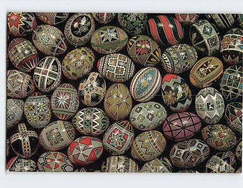 Postcard ukrainian easter - easter, eggs
