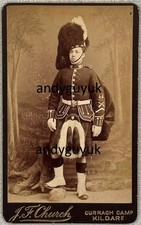 CDV GORDON HIGHLANDER CURRAGH CAMP KILDARE IRELAND MILITARY KILT ANTIQUE PHOTO
