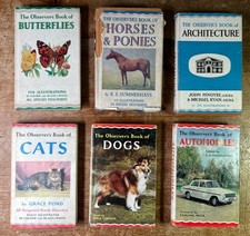 1960s Observer's Books Job Lot 6 Observers Book Bundle Cats Dogs Automobiles Etc