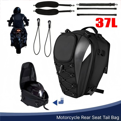 Motorcycle rear seat tail bag - rear,