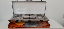 A Very Cool Orange & White Retro Camping Stove with 2 burners