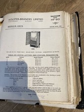 KB TV SERVICE MANUALS 1950s