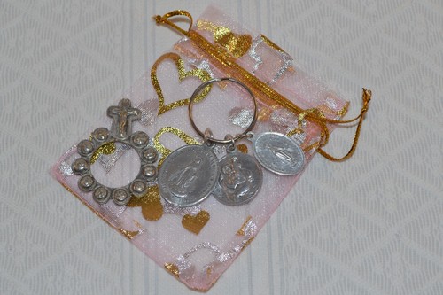 Keyring with religious medals - keyring,