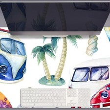 Large Desk Top Mat Pad Protector for Home Office Keyboard 90x45 Surfer Beach