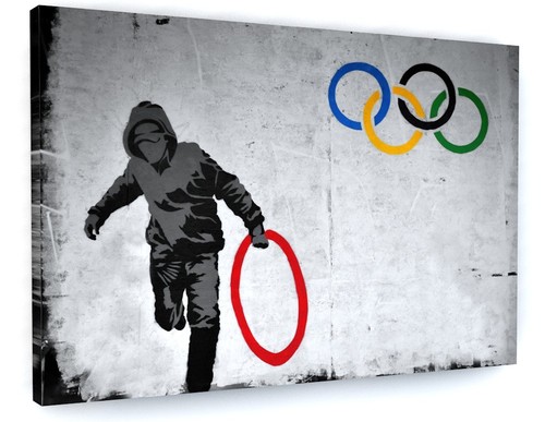 Banksy olympic rings thug - olympic,