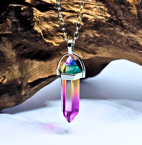 Aura rainbow pendant chain - aura,