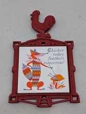 Vintage Cast Iron Rooster Tile
