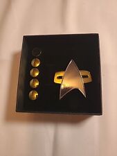 Star Trek Voyager Communicator Badge and Rank Pips Set of 6 Brooch Alloy New
