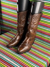 Vintage Red Wing Men’s Cowboy Western cowgirl Brown Leather Riding Boots Uk 7.5